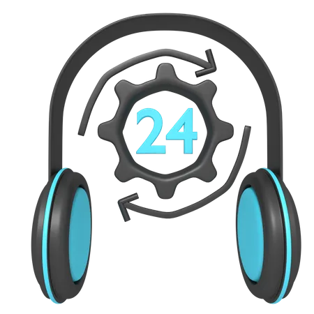 24 Hour Customer Care  3D Icon