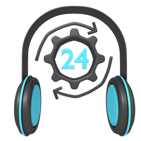 24 Hour Customer Care  3D Icon
