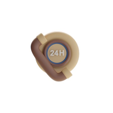 24 Hour Customer Service  3D Icon