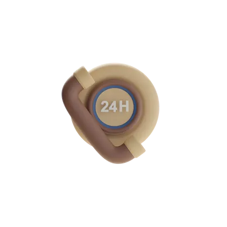 24 Hour Customer Service  3D Icon