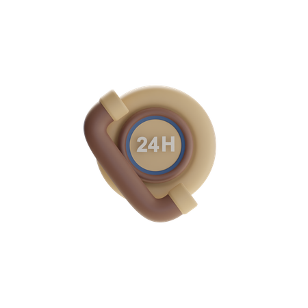 24 Hour Customer Service  3D Icon