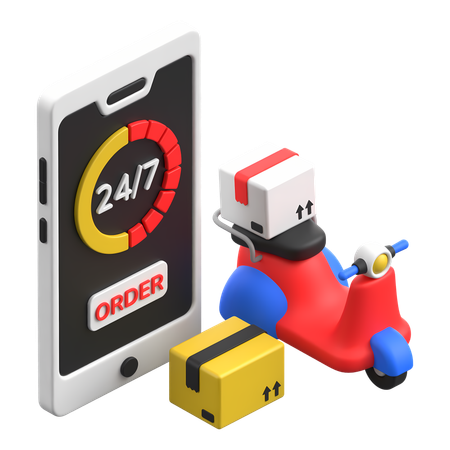 24 Hour Delivery  3D Icon