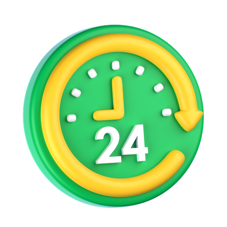 24 Hour Delivery  3D Icon