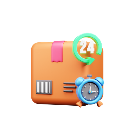 24 Hour Delivery  3D Icon