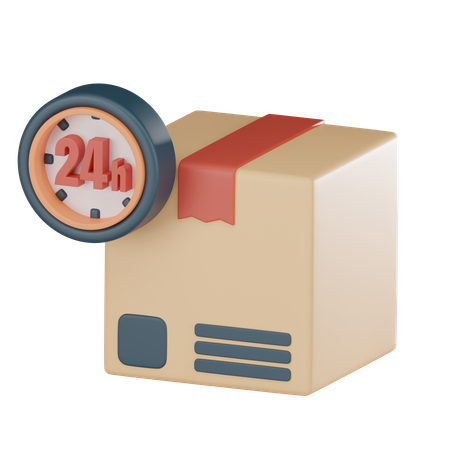 24 Hour Delivery  3D Icon