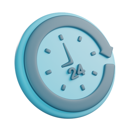 24 Hour Delivery 3D Icon