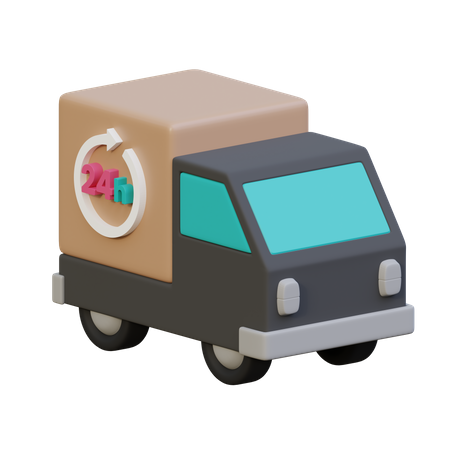 24 Hour Delivery Service 3D Illustration