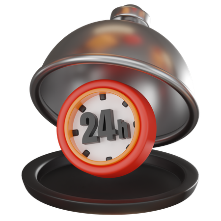 24 Hour Food Delivery  3D Icon