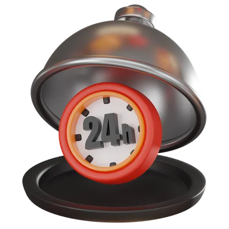 24 Hour Food Delivery  3D Icon