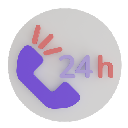 24 Hour help  3D Icon