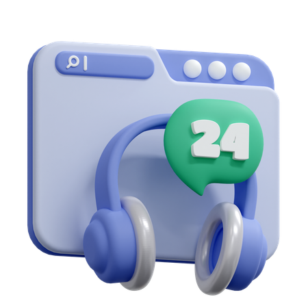 24時間ヘルプデスク  3D Icon