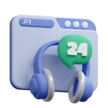 24時間ヘルプデスク  3D Icon