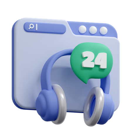 24 Hour Helpdesk  3D Icon