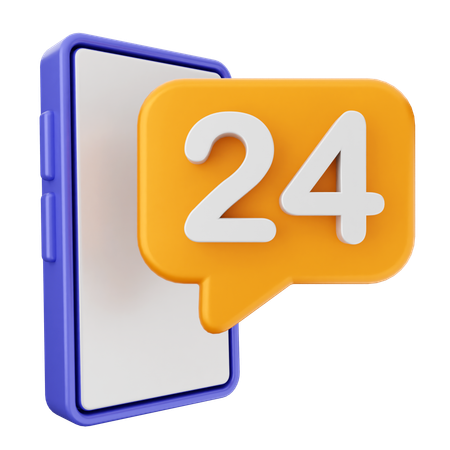 24 Hour Helpdesk  3D Icon