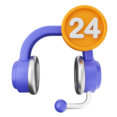 24 Hour Helpdesk  3D Icon