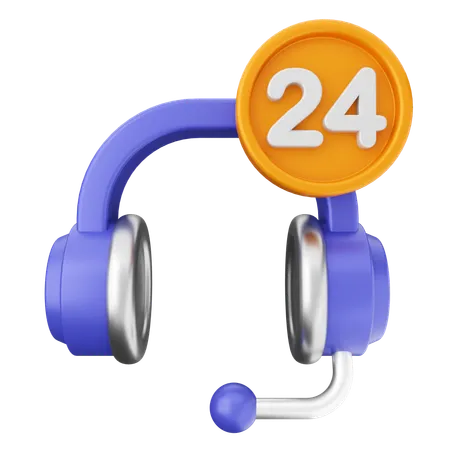 24 Hour Helpdesk  3D Icon