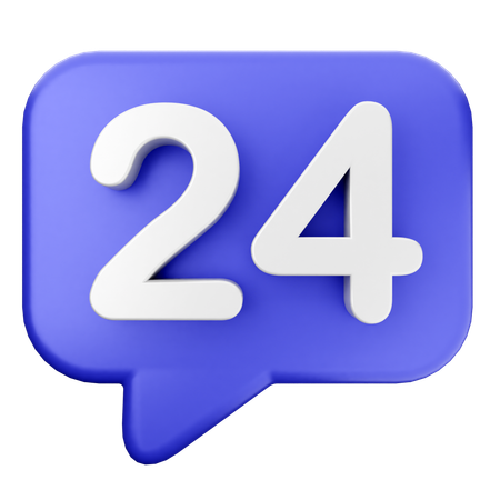 24 Hour Helpdesk  3D Icon