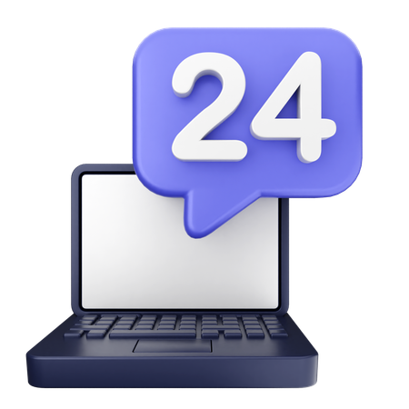 24 Hour Helpdesk  3D Icon