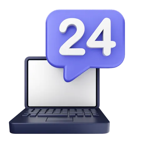 24 Hour Helpdesk  3D Icon