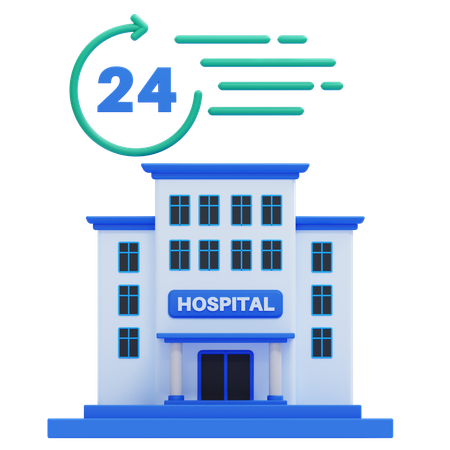 24 Hour Hospital Service  3D Icon