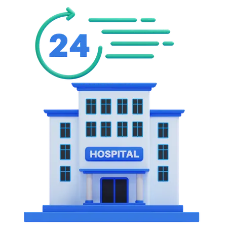 24 Hour Hospital Service  3D Icon
