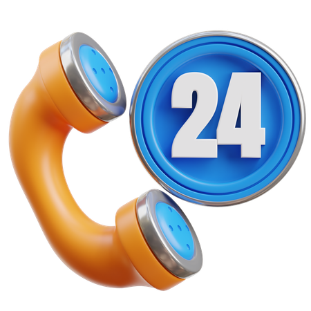 24-Hour Hotline  3D Icon