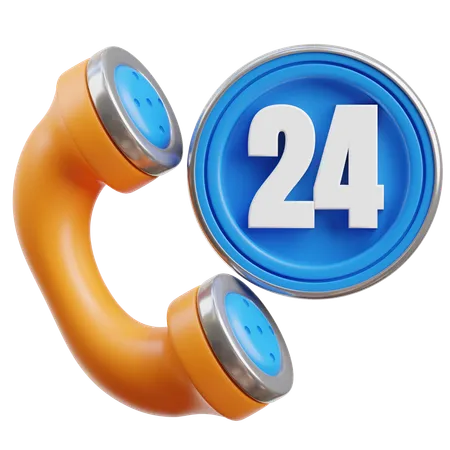 24-Hour Hotline  3D Icon