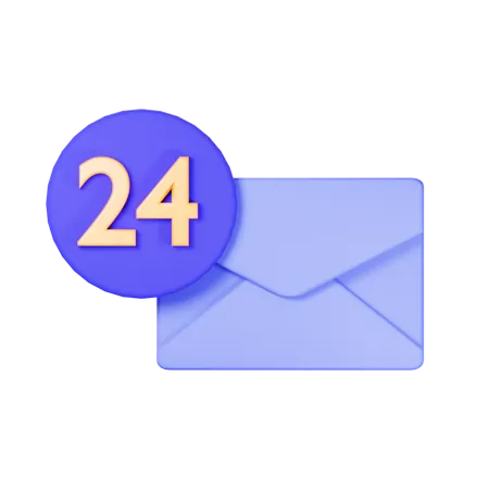 24 Hour Mail Service  3D Icon