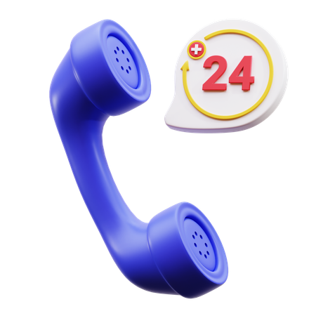 24 hour medical calling  3D Icon