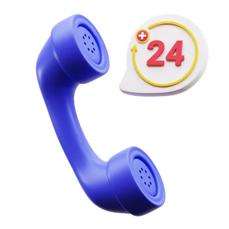 3 D 24 Hour Medical Calling Icon 3D Icon