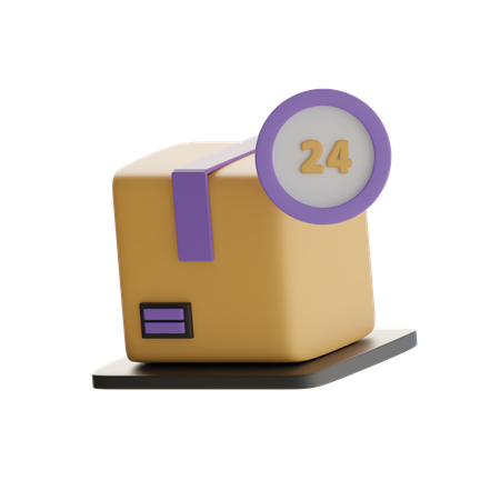 24 Hour Package Service  3D Icon