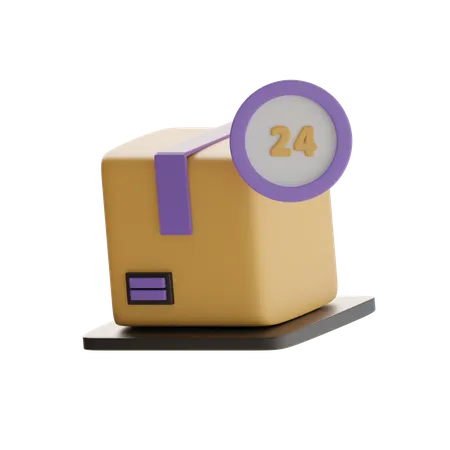 24 Hour Package Service  3D Icon