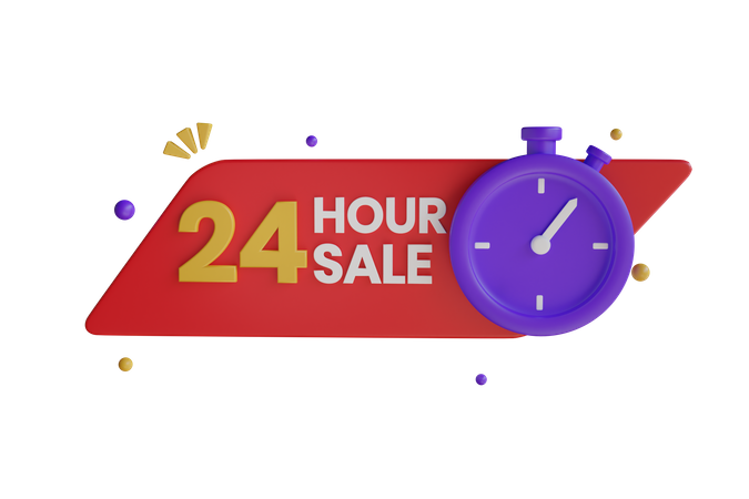 24 Hour Sale  3D Icon