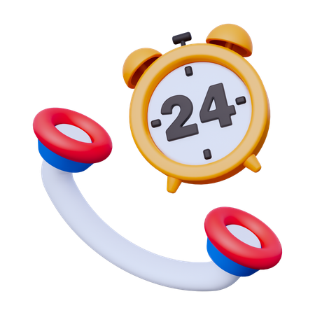 24 Hour Service  3D Icon