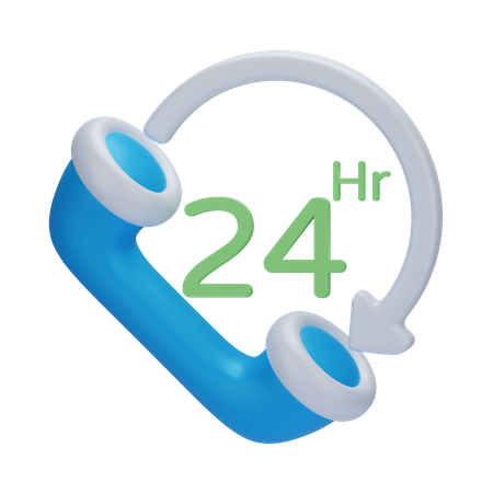 24 Hour Service  3D Icon