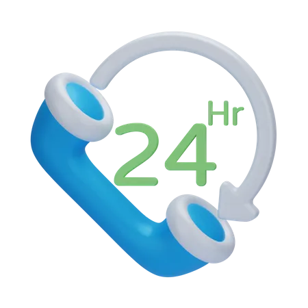 24 Hour Service  3D Icon