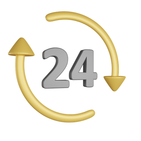 24 Hour Service  3D Icon