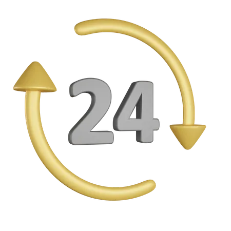 24 Hour Service  3D Icon