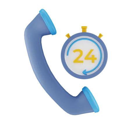 24 Hour Service  3D Icon