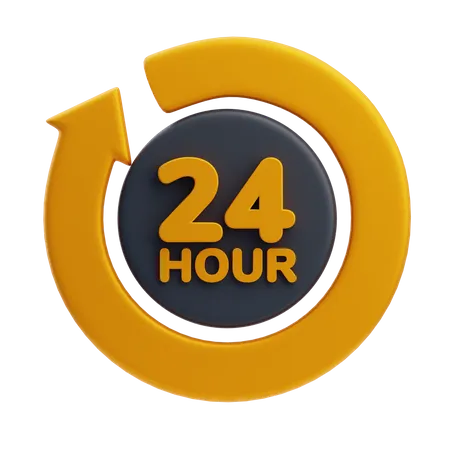 24 Hour Service  3D Icon