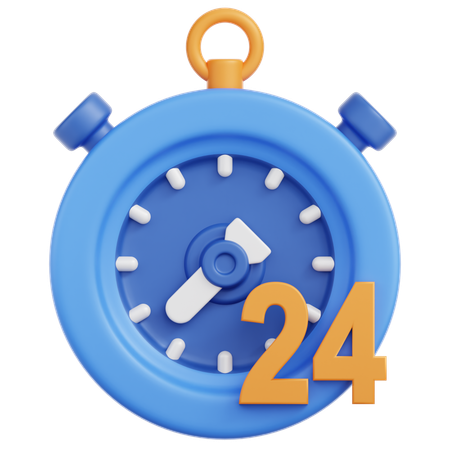 24 Hour Service  3D Icon