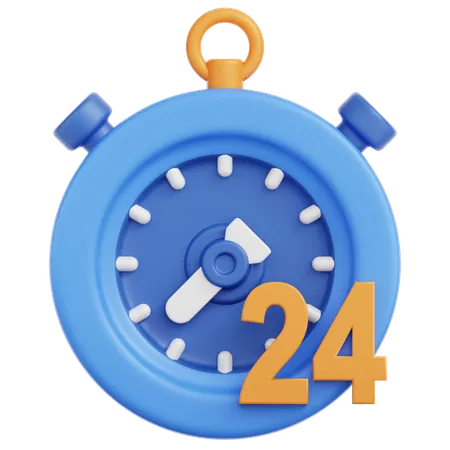 24 Hour Service  3D Icon