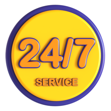 24 hour service  3D Icon