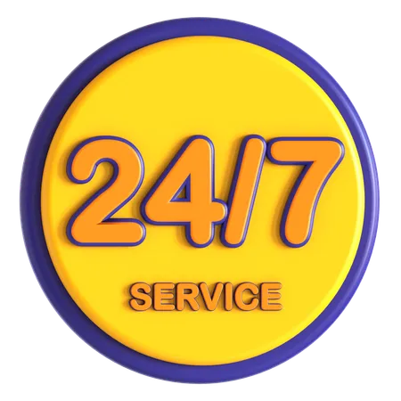 24 hour service  3D Icon