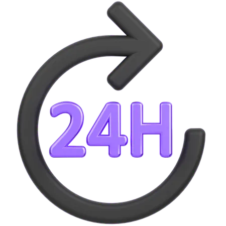 24 Hour Service  3D Icon