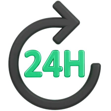 24 Hour Service  3D Icon