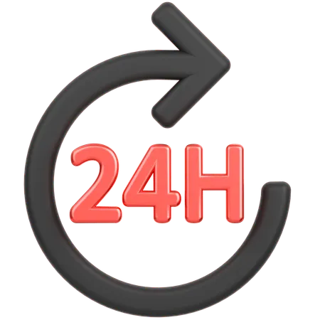 24 Hour Service  3D Icon