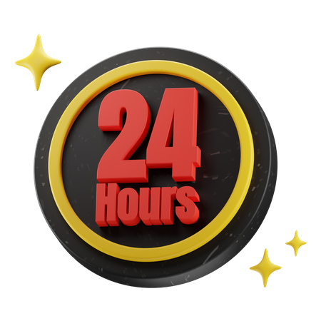 24 Hour Service  3D Icon