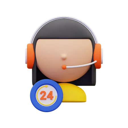 24 hour service  3D Icon