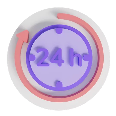 24 Hour service  3D Icon